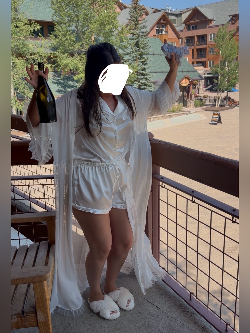 White tulle bridal robe